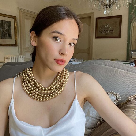 NEW Stunning Faceted Beaded 7-Strand Bib Statement Necklace in Gold or Silver - Picture 7 of 9